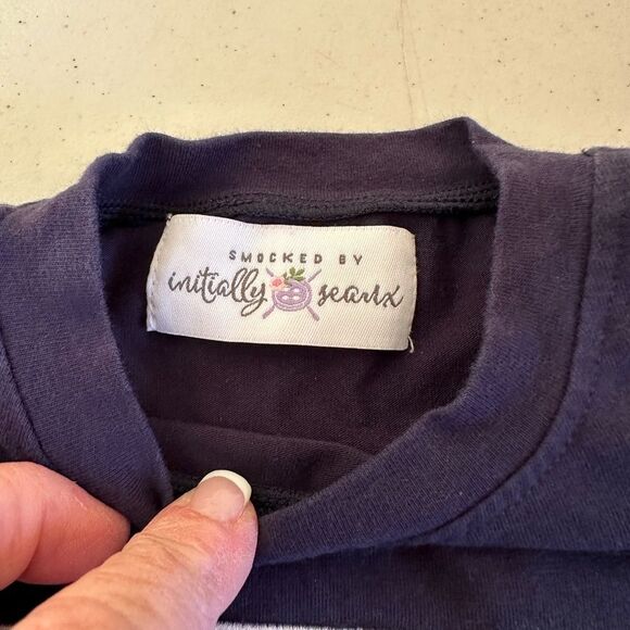 Initially Geaux Navy Kids Shirt with Embroidered Design - Picture 3 of 5